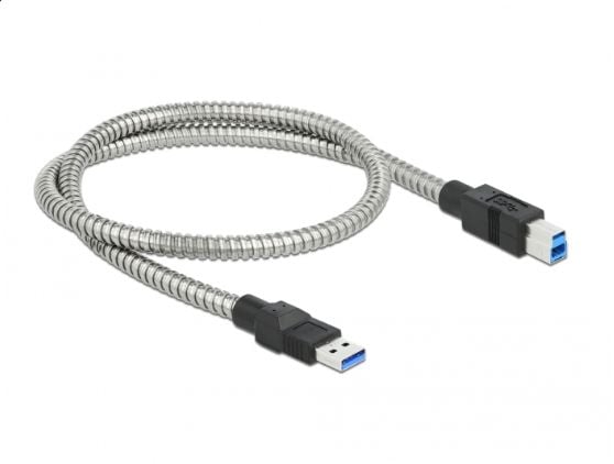 Delock - USB-kaapeli - USB Type A (han) til USB Type B (han) - USB 3.2 Gen 1 - 50 cm - sølv - sølv