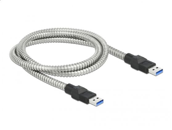 Delock - USB-kabel - USB-type A (hann) til USB-type A (hann) - USB 3.2 Gen 1 - 1 m - sølv