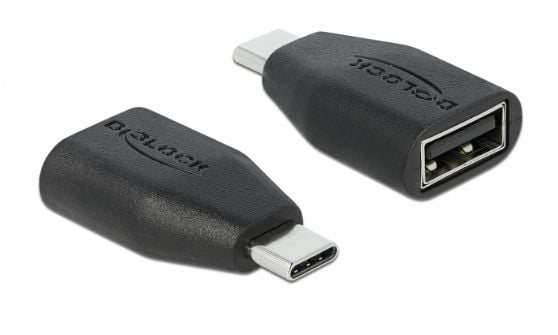 DeLOCK 66528, USB Type-C, USB A-tyyppi, Musta