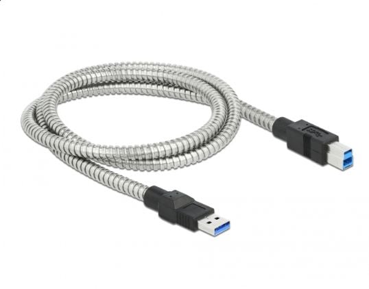 Delock - USB-kaapeli - USB Type A (han) til USB Type B (han) - USB 3.2 Gen 1 - 1 m - sølv - sølv