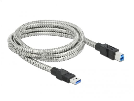 Delock - USB-kabel - USB-type A (hann) til USB Type B (hann) - USB 3.2 Gen 1 - 2 m - sølv