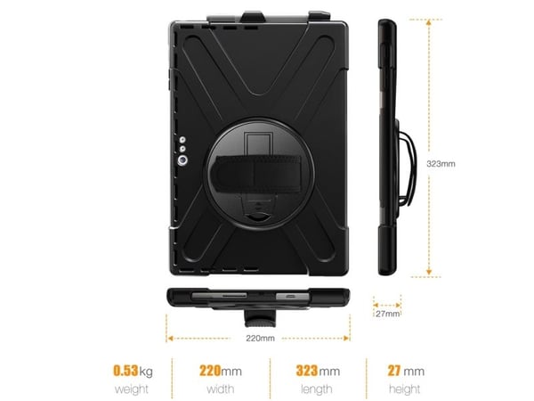 eSTUFF Defender Case - Bagsidecover til tabletti - lajittelu - Microsoft Surface Pro (Midt 2017), Pro 4, Pro 6, Pro 7