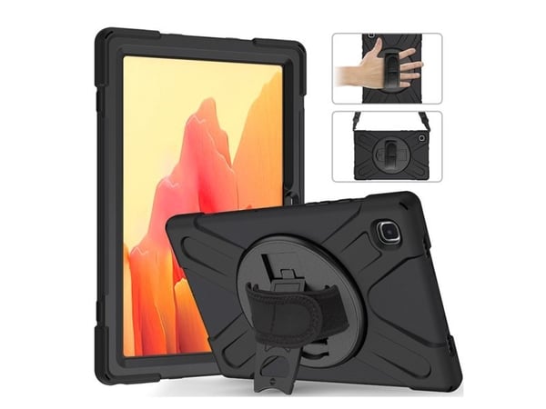 eSTUFF Defender Case - Beskyttende kasse til nettbrett - sort - for Samsung Galaxy Tab A7