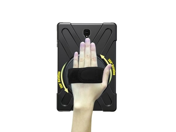 eSTUFF Defender Case - Bagsidecover til nettbrett - grov - silikon, polykarbonat - sort - 10,5" - for Samsung Galaxy Tab A (2018) (10,5 tommer)