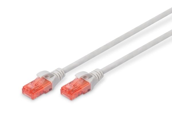 DIGITUS - Patchkabel - RJ-45 (han) til RJ-45 (han) - 50 cm - UTP - CAT 6 - booted, halogenfri, formet, knastfri - grå