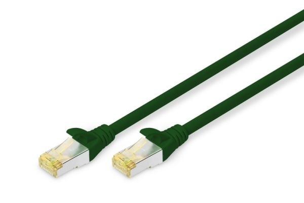 DIGITUS - Koblingskabel - RJ-45 (hann) til RJ-45 (hann) - 1 m - S/FTP - CAT 6a - halogenfri, formstøpt, uten hindringer - grønn (en pakke 10)