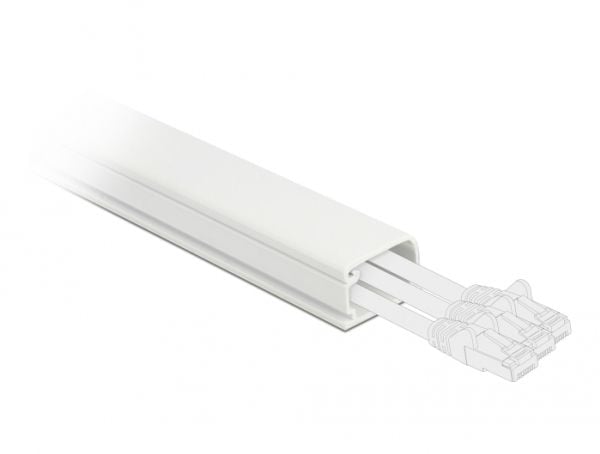 Delock - Kabelränna med lock - 1 m - vit