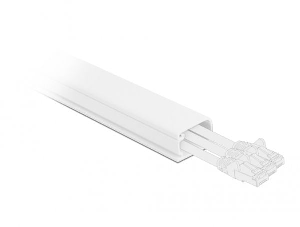 Delock - Kabelränna med lock - 1 m - vit