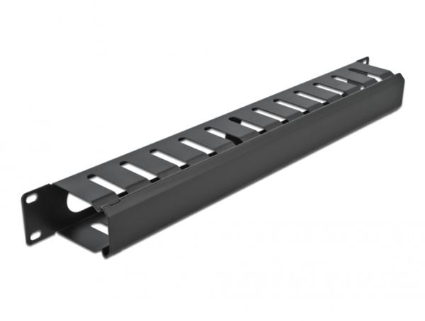Delock - Rackpanel för kabelhantering - svart - 1U - 19"
