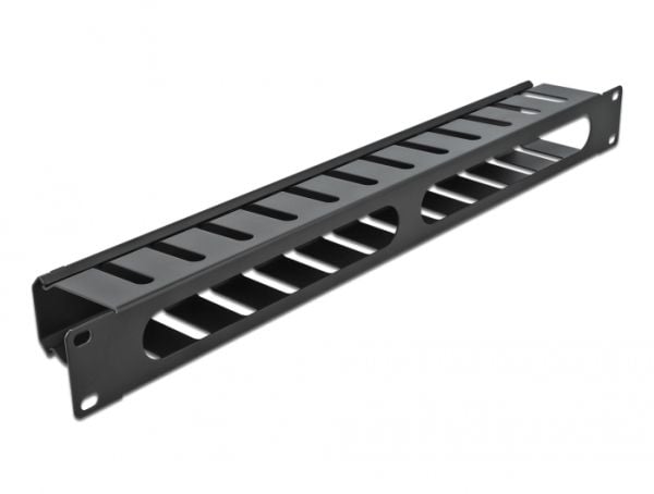Delock - Rackpanel för kabelhantering - svart - 1U - 19"