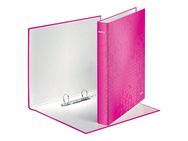 Leitz WOW - Ringperm - bokryggbredde: 40 mm - for A4 Maxi - kapasitet: 250 ark - metallisk rosa