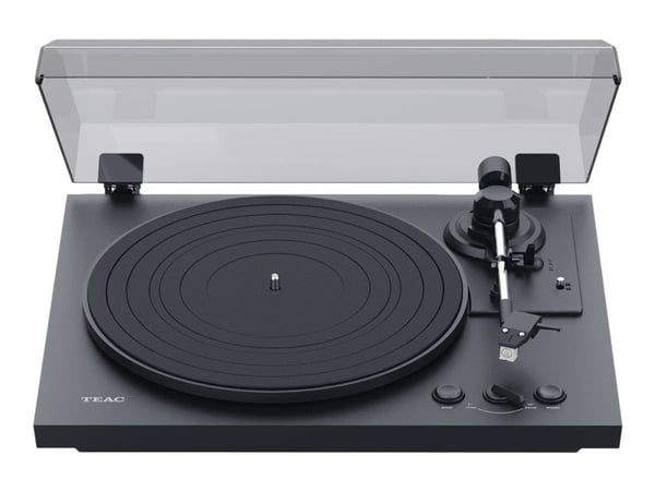 TEAC TN-175-B, Hihnakäyttöinen levysoitin, Täysin automaattinen, Musta, MDF-levy, 33 1/3,45 RPM, DC-moottori