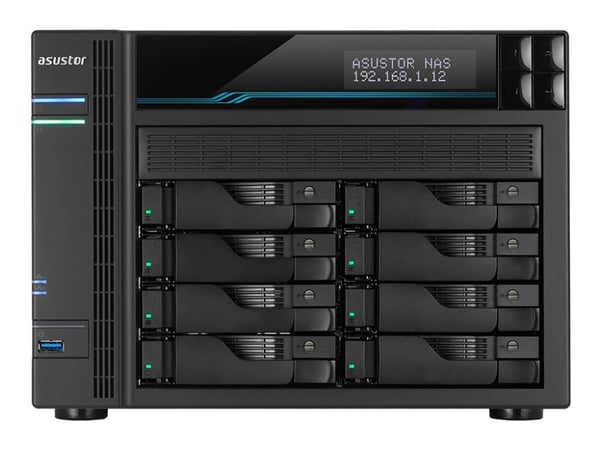 ASUSTOR Lockerstor 8 AS6508T - NAS-palvelin - 8 lokeroa - SATA 6Gb/s - RAID RAID 0, 1, 5, 6, 10, JBOD - RAM 8 GB - 2,5 Gigabit Ethernet / 10 Gigabi...