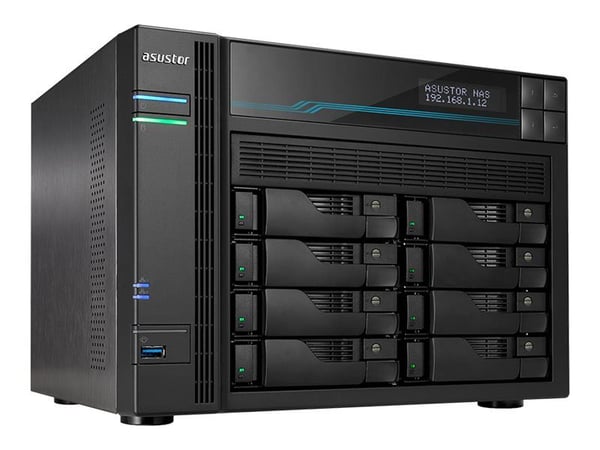 ASUSTOR Lockerstor 8 AS6508T - NAS-palvelin - 8 lokeroa - SATA 6Gb/s - RAID RAID 0, 1, 5, 6, 10, JBOD - RAM 8 GB - 2,5 Gigabit Ethernet / 10 Gigabi...