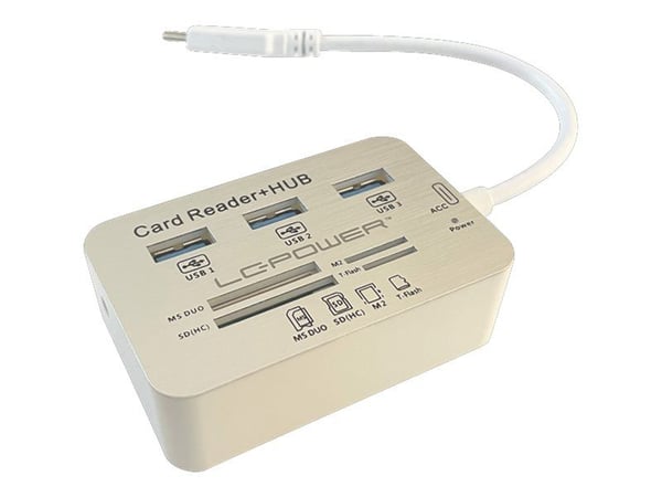 LC Power LC-HUB-C-CR - Hubb - 3 x SuperSpeed USB 3.0 - skrivbordsmodell