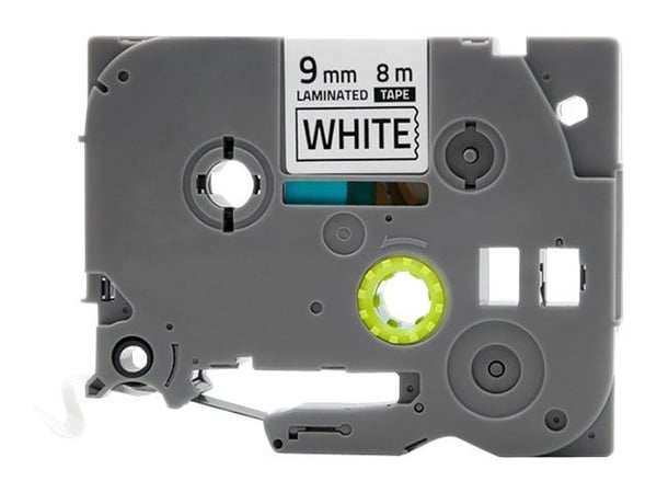 Qoltec teippi BROTHER TZe-221:lle - Musta valkoisella - Rulla (0,9 cm x 8 m) 1 kasetti laminoitua teippiä - Brother PT-D210, D600, H110; P-Touch PT...