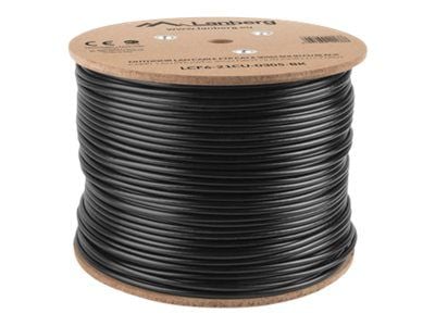 Lanberg - Samlet kabel - foliebelagt uskjermet tvinnet kabelpar (F/UTP) - CAT 6 - utendørs, solid - svart