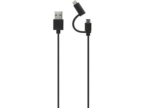 USB-kabel Xqisit microUSB till Lightning 1,8 m svart