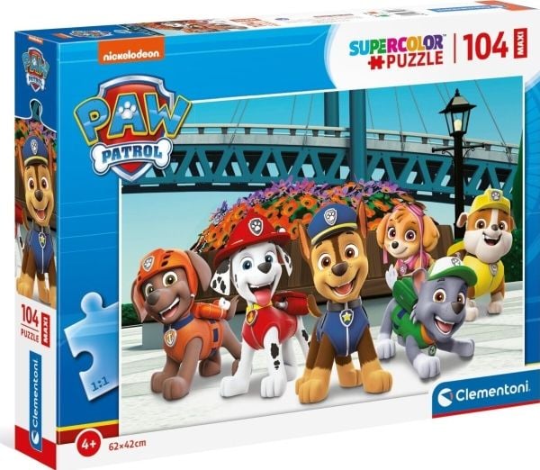 Clementoni Supercolor Paw Patrol, 104 stykker, Tegneserier, 4 år