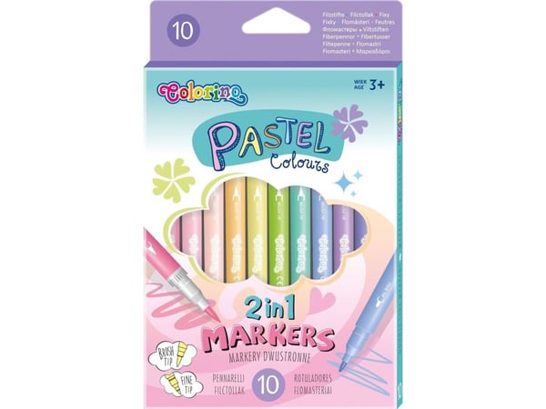 Colorino dubbelsidiga pastellpennor 10 färger 80875PTR