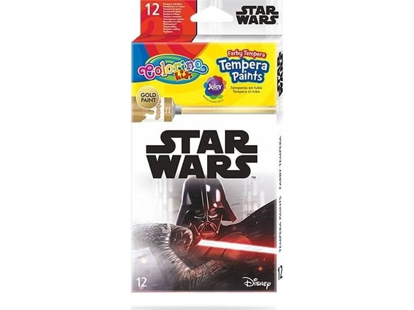 Tempera maling i tuber med 12 farger 12ml Colorino Kids Star Wars