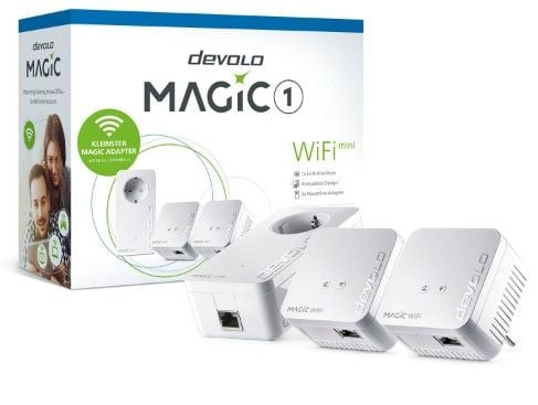 devolo Magic 1 WiFi mini - Multiroom Kit - bro HomeGrid 2,4 GHz - veggpluggbar (en pakke 2)