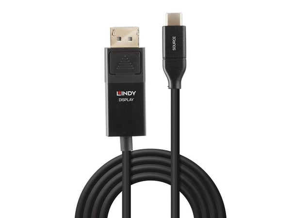 Lindy Lindy Lindy 1m USB Type C - DP-sovitinkaapeli HDR:llä varustettuna