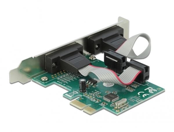 DeLOCK 90007, PCIe, RS-232, Matala profiili, PCIe 1.1, RS-232, Vihreä
