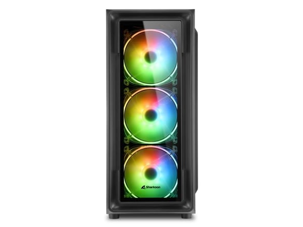 Sharkoon TK4 RGB, Midi Tower, PC, Svart, ATX, micro ATX, Mini-ITX, Multi, Fall fläktar