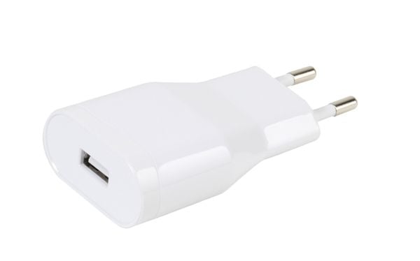 Vivanco - Strömadapter - 2.4 A - Fast Charge (USB) - på kabel: Lightning - vit