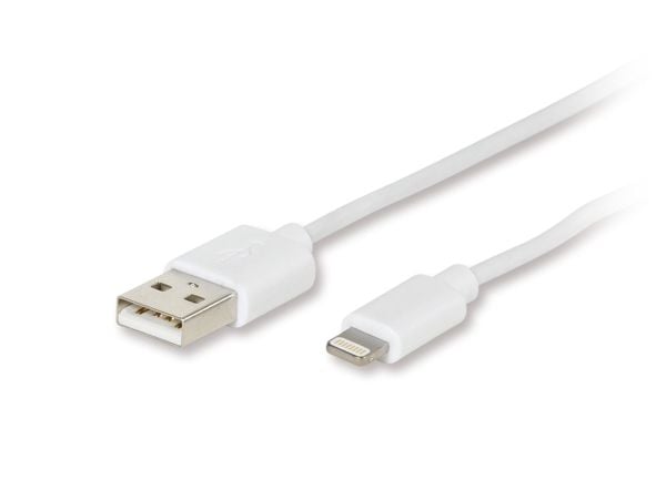Vivanco - Strömadapter - 2.4 A - Fast Charge (USB) - på kabel: Lightning - vit
