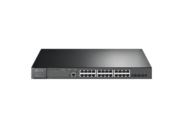 TP-Link JetStream TL-SG3428XMP - V1 - switch - Styrt - 24 x 10/100/1000 (PoE+) + 4 x 10 Gigabit SFP+ - rackmonterbar - PoE+ (384 W)