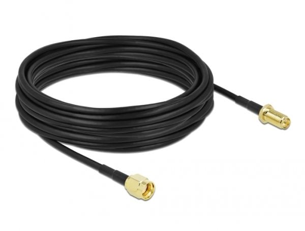 DeLOCK 90465, 10 m, LMR100, RP-SMA, RP-SMA, Sort
