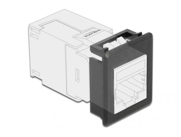 Delock - Modulenhet for platetrykklåsholder - case mountable - svart (en pakke 4)
