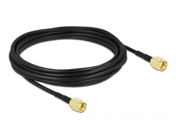 Delock - Antennekabel - RP-SMA plugg til RP-SMA plugg - 5 m - koaksial - svart