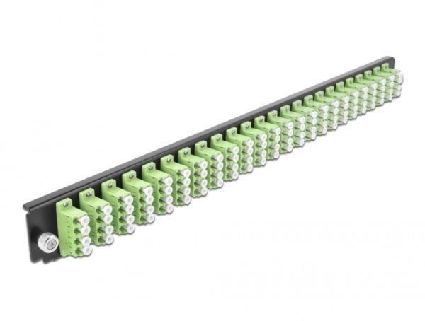 Delock - Fiber-optic splice box rack mount panel - front - LC MM X 24 - limegrønn - 1U - 19"
