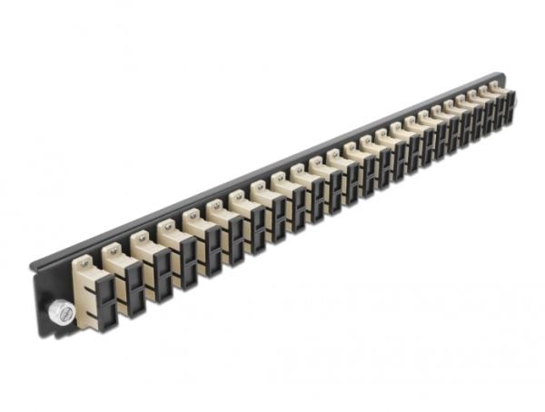 Delock - Fiber-optic splice box rack mount panel - front - SC MM X 24 - beige - 1U - 19"