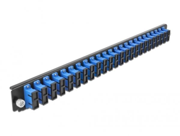 Delock - Fiberoptisk skjøtebokspanel - front - SC SM X 48 - sort, blå - 1U - 19"