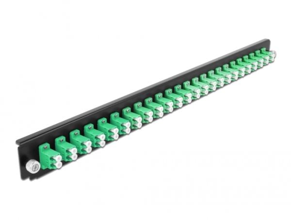 Delock - Fiber-optic splice box rack mount panel - front - LC SM X 24 - grønn - 1U - 19"