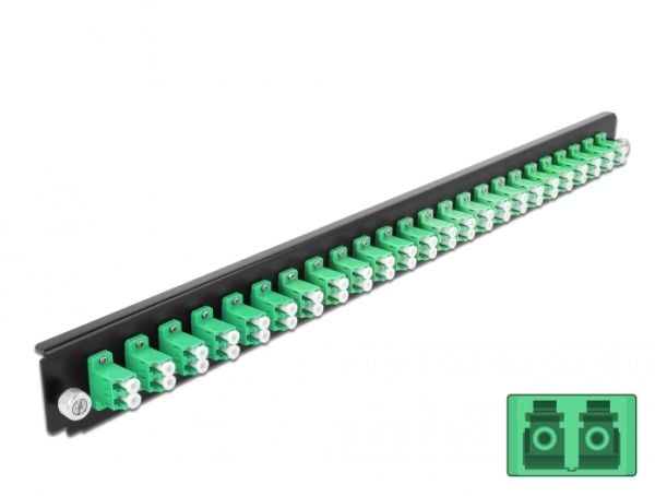 Delock - Fiber-optic splice box rack mount panel - front - LC SM X 24 - grønn - 1U - 19"