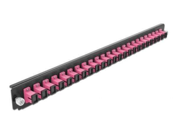 Delock - Fiber-optic splice box rack mount panel - front - SC MM X 24 - fiolett - 1U - 19"
