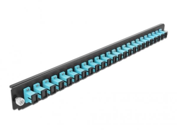 Delock - Fiber-optic splice box rack mount panel - front - SC MM X 24 - akvamarin - 1U - 19"
