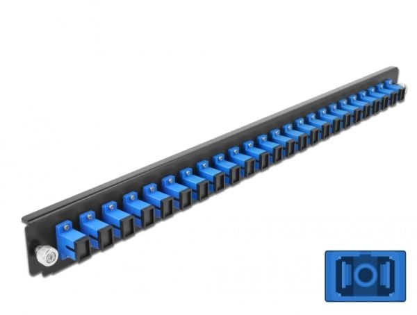 Delock - Fiber-optic splice box rack mount panel - front - SC SM X 24 - blå - 1U - 19"