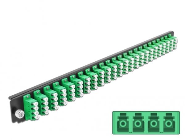 Delock - Fiber-optic splice box rack mount panel - front - LC SM X 24 - grønn - 1U - 19"