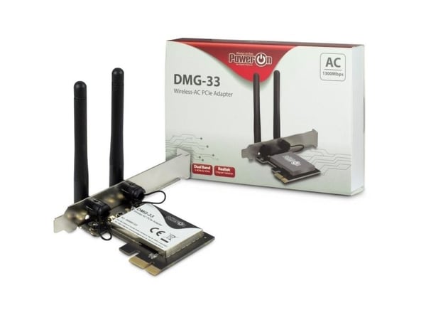 Inter-Tech DMG-33, Sisäinen, Langaton, PCI Express, WLAN, Wi-Fi 5 (802.11ac), 1300 Mbit/s