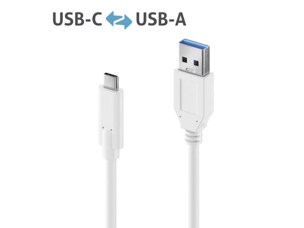 PureLink IS2610-010, 1 m, USB C, USB A, USB 3.2 Gen 2 (3.1 Gen 2), Hvit