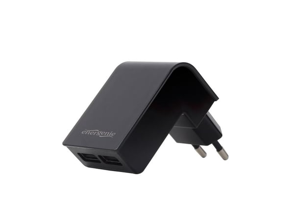 Gembird EnerGenie EG-U2C2A-CAR-02 - Bilstrømadapter - 2.1 A - 2 utgangskontakter (2 x USB) - svart
