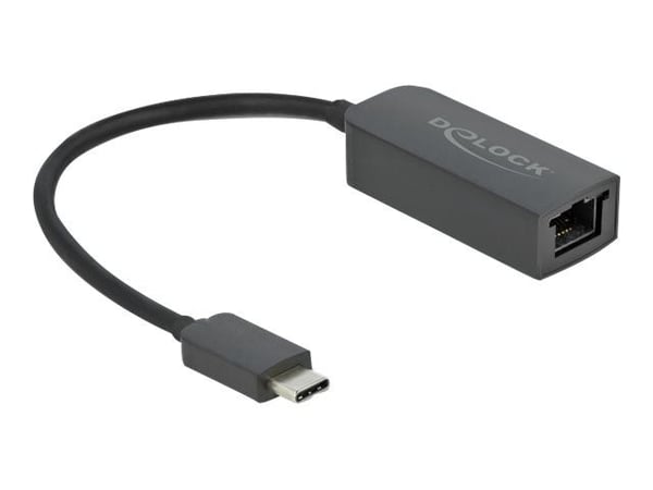 Delock - Nettverksadapter - USB-C 3.2 Gen 1 / Thunderbolt 3 - 2.5GBase-T - svart