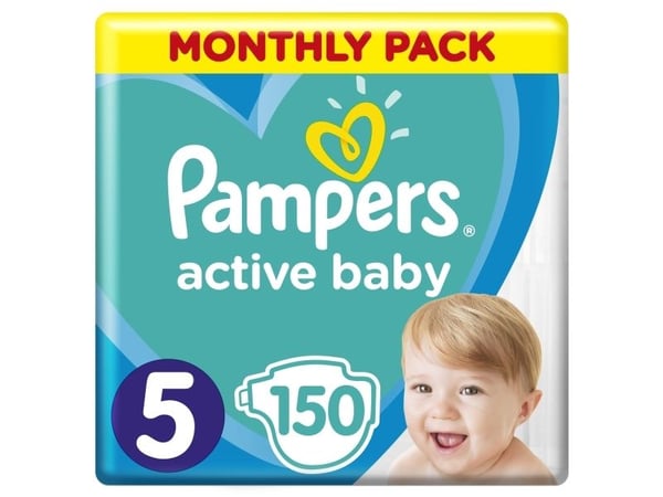 Pampers Active Baby 5 bleier, 11-16 kg, 150 stk.