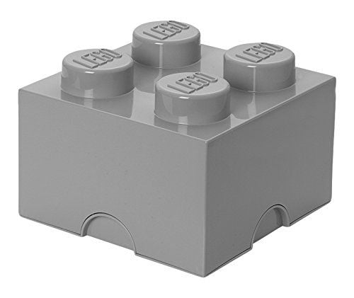 Lego förvaringslåda - 4 knoppar - ljusgrå